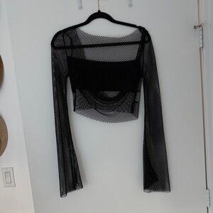 The Label black mesh shirt XS